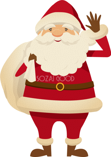 サンタのプレゼント袋のクリスマスフレーム飾り枠イラスト無料イラスト かわいいフリー素材集 フレームぽけっと