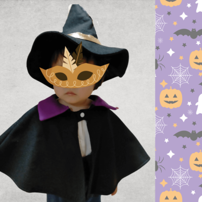 子供の手作りハロウィン衣装 ハロウィンポンチョの作り方 フード付きマント How to make a Halloween Cape forchildren