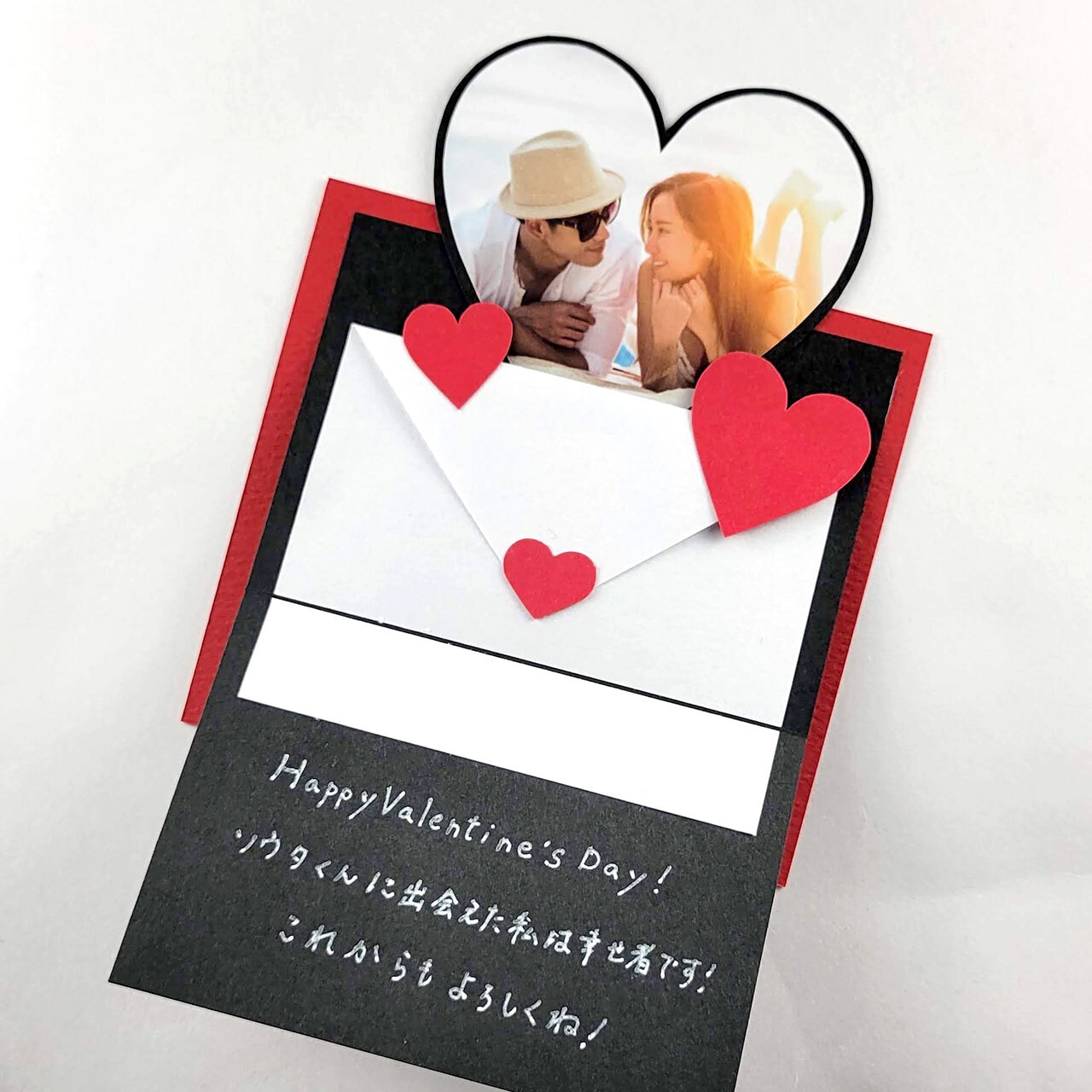 100均でくるくるバラ🌹のメッセージカード