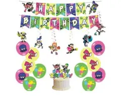 @doubleknot_party 🎮🎈🎂, 7歳になる男の子のお誕生日会のテーマはスプラトゥーン！,出張デコレーションでお手伝いさせていただきました🎈, スプラトゥーンにピッタリな発色の良いネオンバルーンで, お部屋全体をバルーンデコレーション！,1人1つ用意したスプラッシュボムや、, ブキを見るなり、ゲストも主役も入り乱れてバトル開始🎮, 今回はパフォーマーや出張シェフの手配なども,