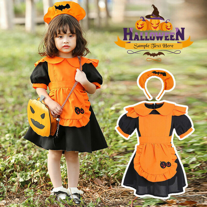 ハロウィン衣装のコスプレの女の子パンプキンのイラスト素材80522121- PIXTA