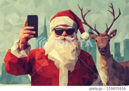サンタの自撮り写真