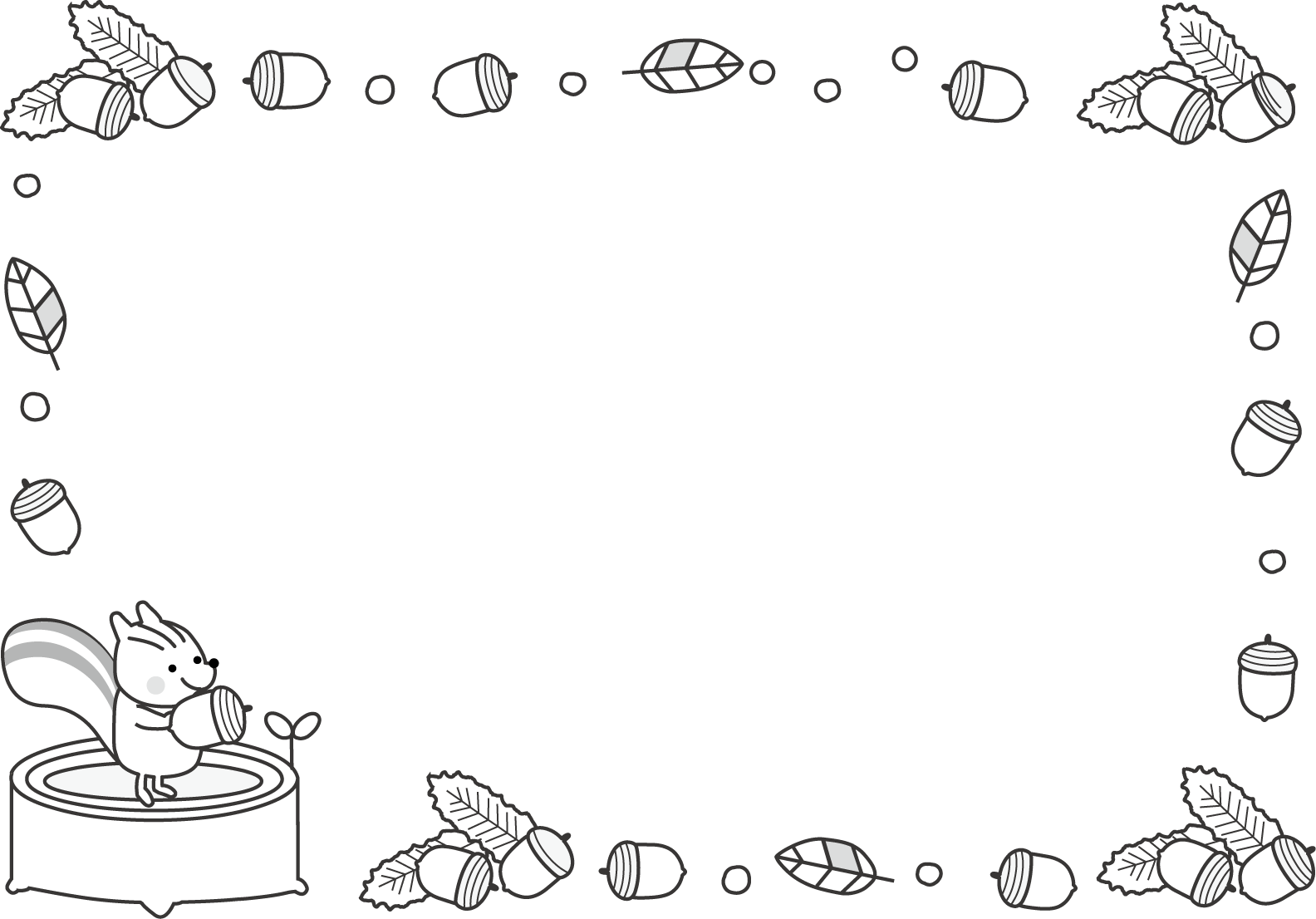 ほのぼの秋のフレーム２：イラスト無料