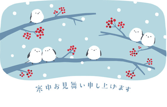 寒中見舞い 椿 イラスト素材4860348- フォトライブラリ