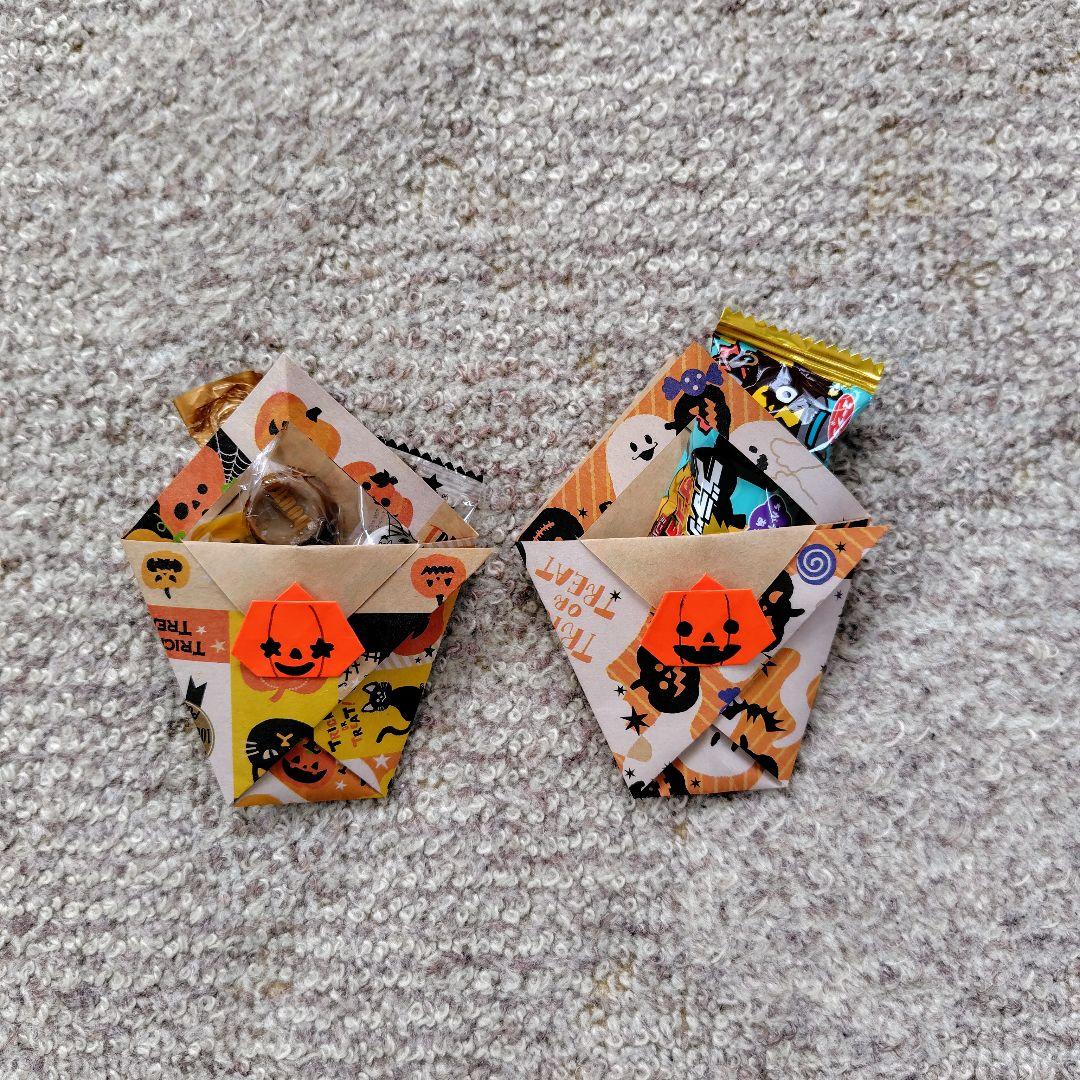 ハロウィンラッピング 折り紙でお菓子入れを作ってみた shorts – ぶきっちょぱんだのハンドメイド工房折り紙モンスタ