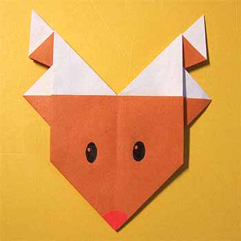 折り紙でトナカイの顔の折り方！簡単クリスマス飾りの作り方セツの折り紙処