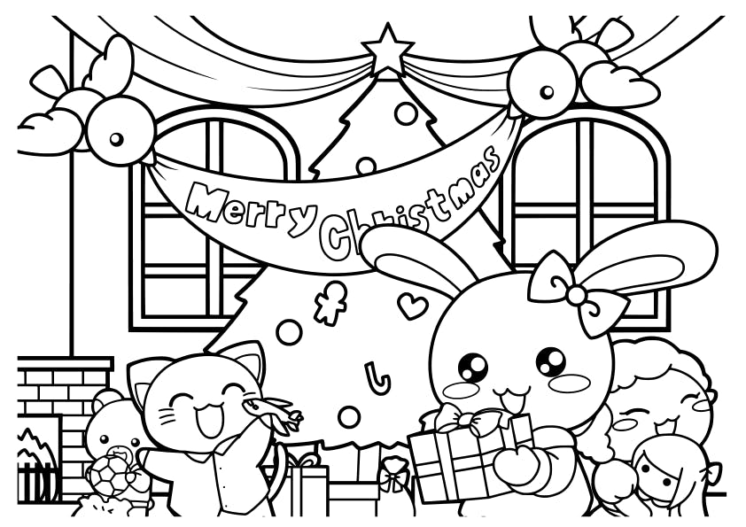 ぬりえ 季節クリスマスツリーとプレゼント 無料ダウンロードOKな塗り絵です ASOPPA！レシピ - あそっぱ