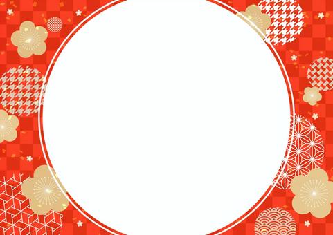 カラフルなお正月の背景 8種OKUMONO