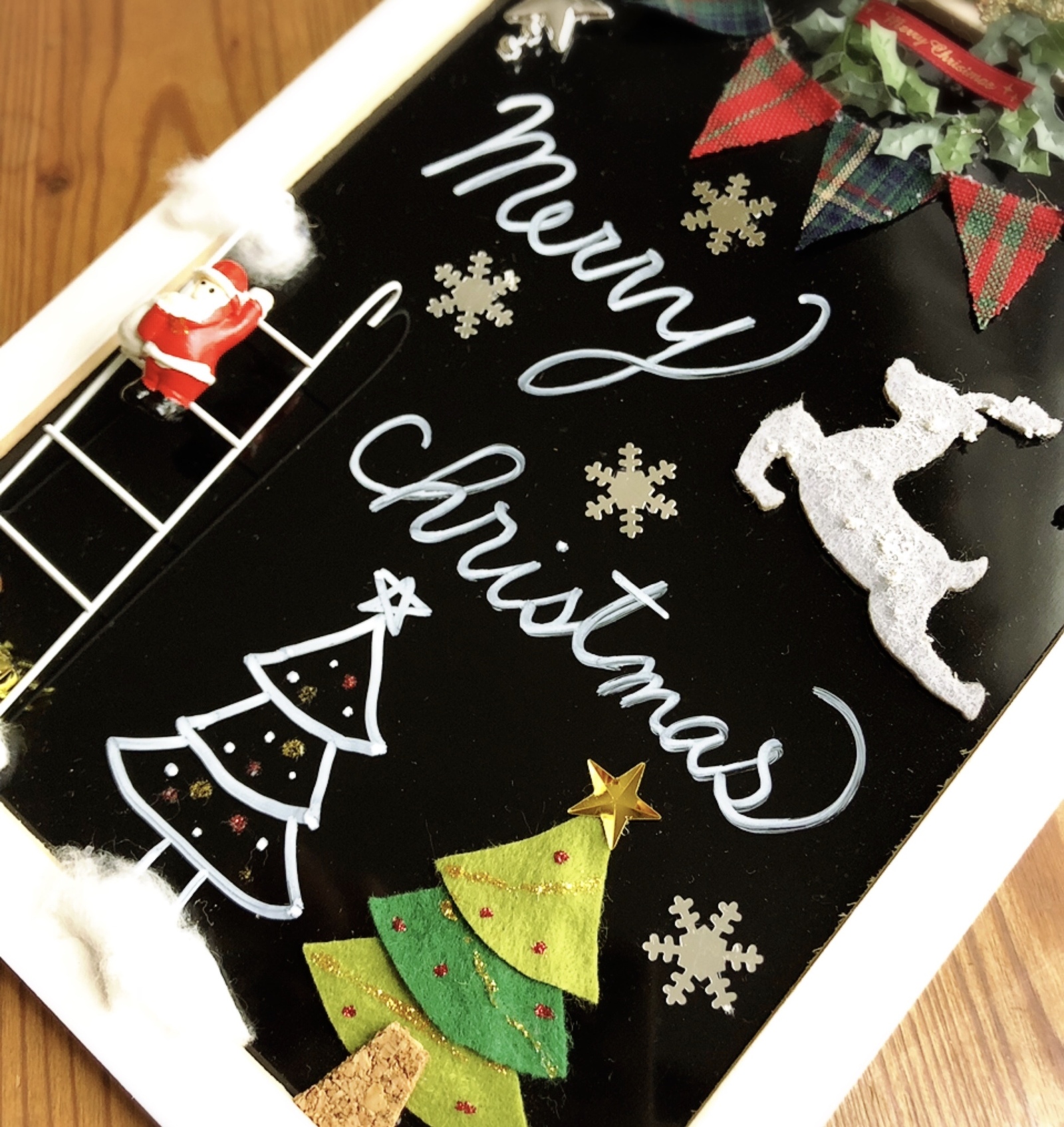 メリークリスマス3 サンタ看板・ボード用イラストシールW285×H285mm- 販促用品通販のサインモール