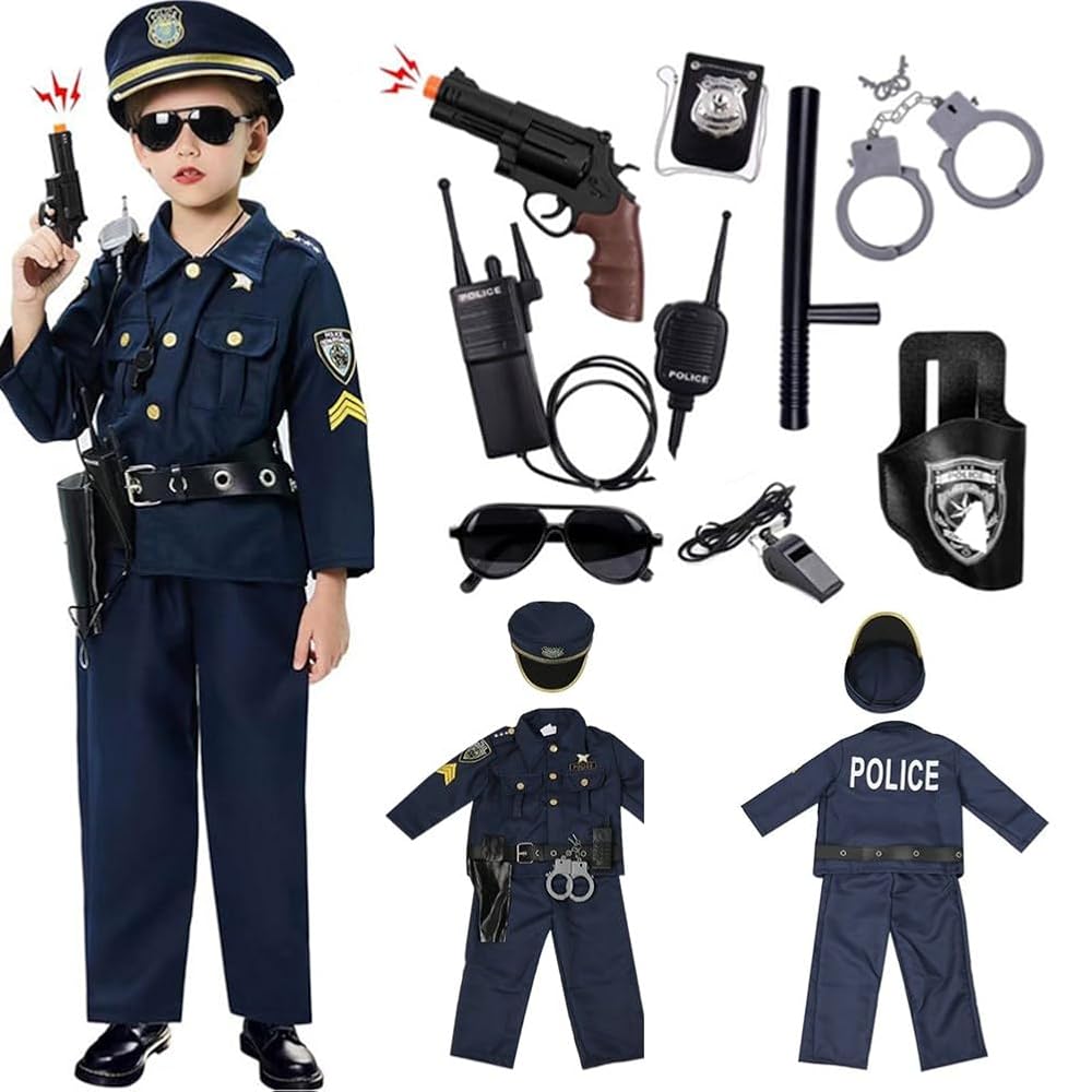 ハロウィン 警察官 ポリス 子供用 衣装 コスプレ 制服 帽子 3点セット - メルカリ
