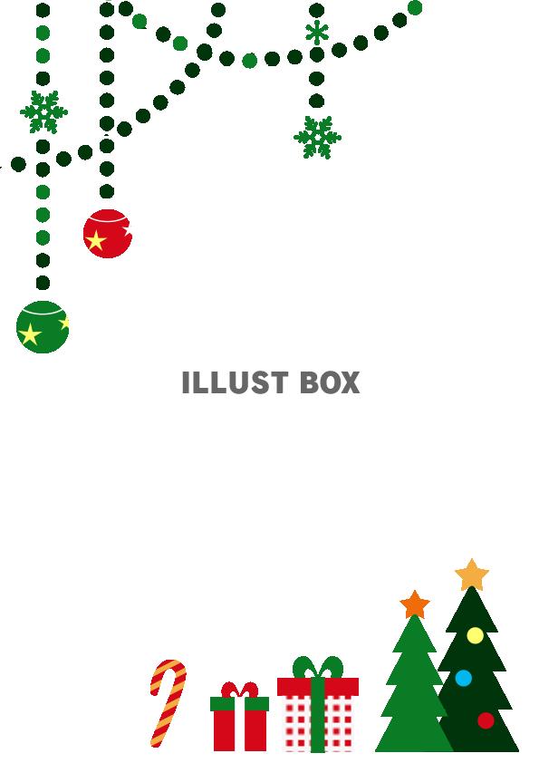 クリスマスのかわいい縦フレーム 青背景イラスト - No: 23177669無料イラスト・フリー素材なら「イラストAC」