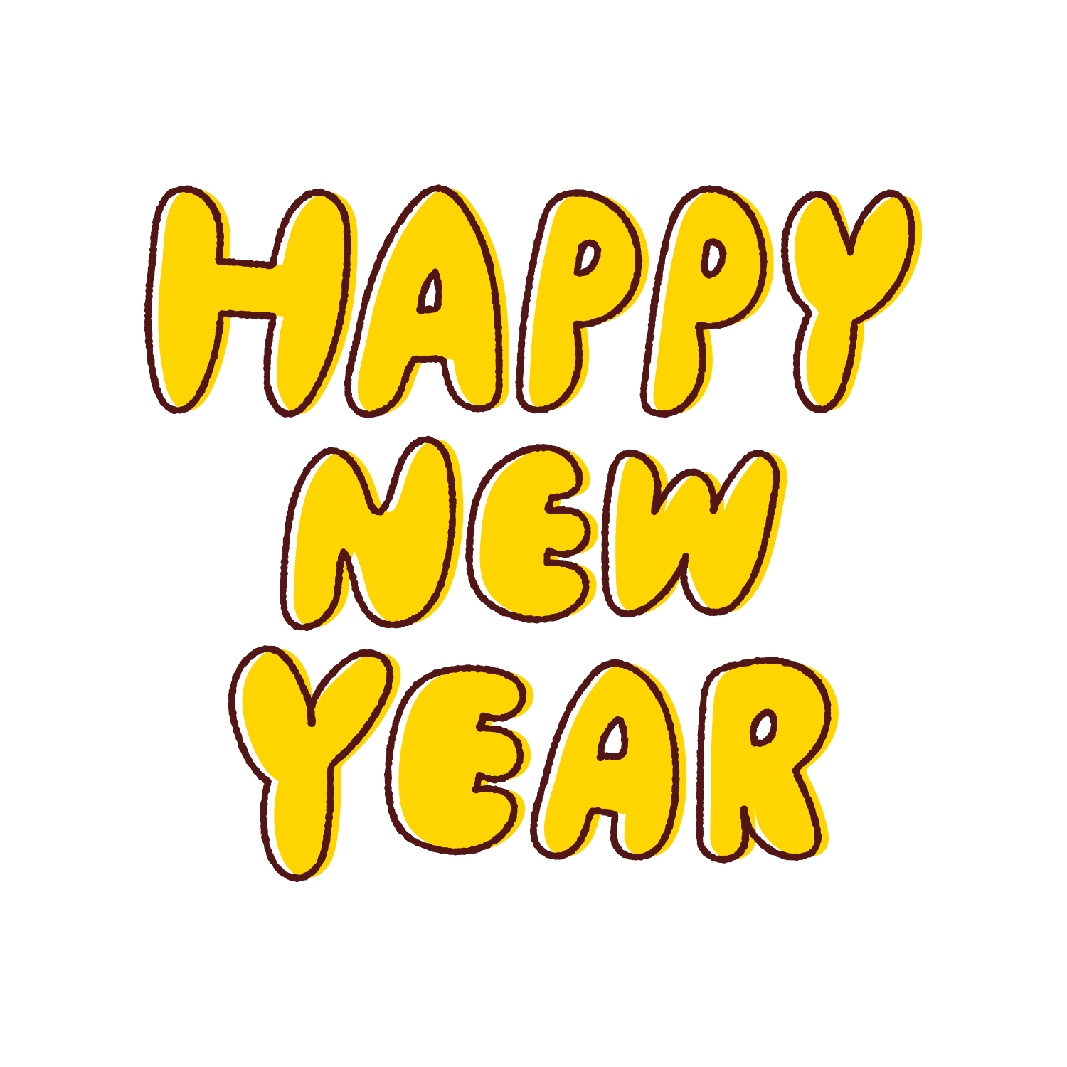 ハッピーニューイヤー手描き文字セット 年号なし のイラスト素材69412899- PIXTA