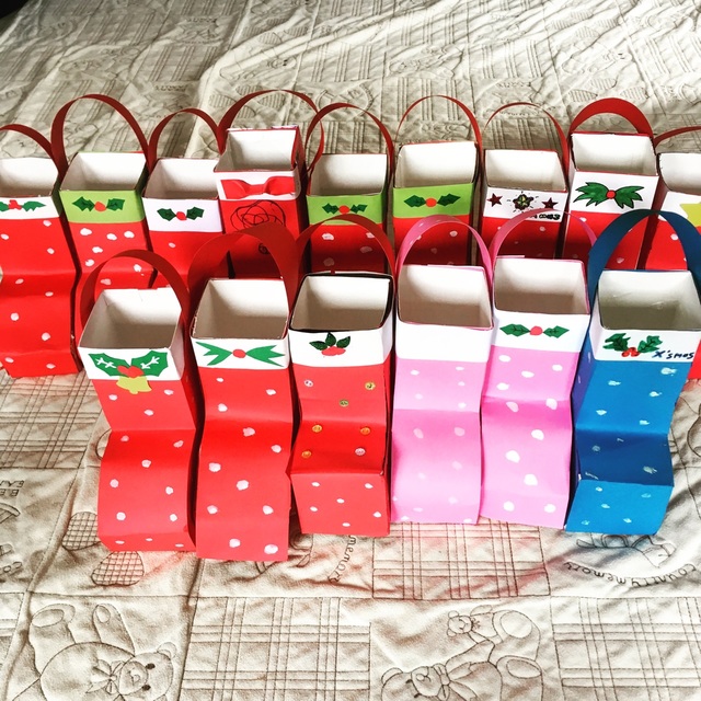 ハンドメイドでサンタとトナカイのクリスマスブーツ