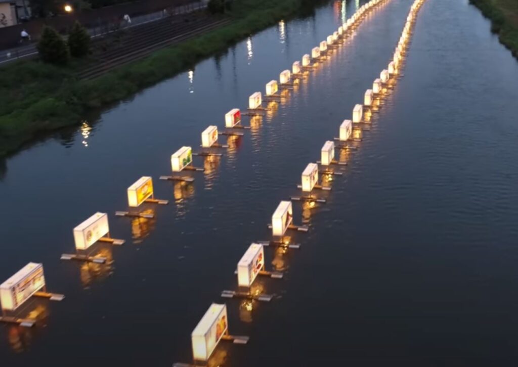 流灯まつり準備段階 🌌✨ 灯篭作成、近くで見るとこんなに大きい！古利根川流灯まつり杉戸町杉戸町イベント東武動物公園駅