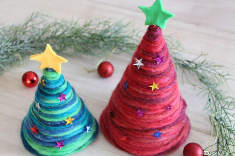 布の手作りクリスマスオーナメント。ひとり手作り子育て部。×hananotane