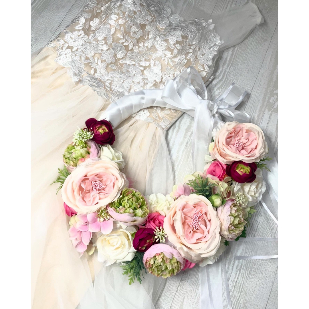 ₊*̥くすみパープルピンク系 リースブーケ 結婚式 前撮り フォトウェディング 受注