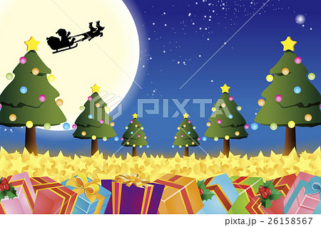 クリスマスツリーのイルミネーションのイラスト素材202207734- イメージマート