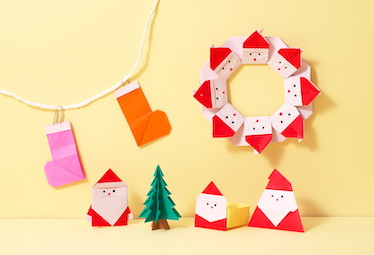 クリスマス・折り紙 えんとつとねこちゃんサンタの作り方 origami Christmasmama life blog
