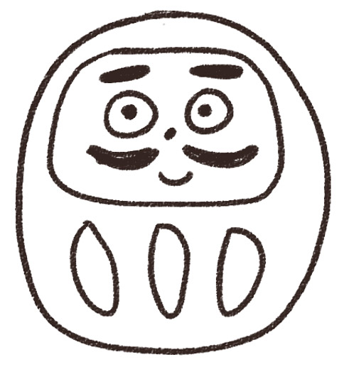 だるま簡単お正月イラスト書き方TikTok