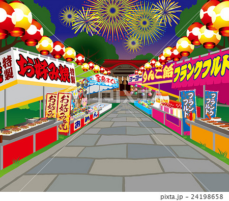 縁日の屋台セット：イラスト無料