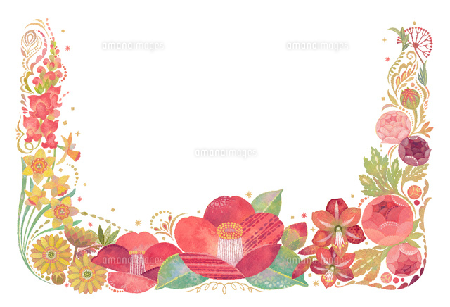 正月飾り 花 市松模様 イラスト素材5810822- フォトライブラリー photolibrary
