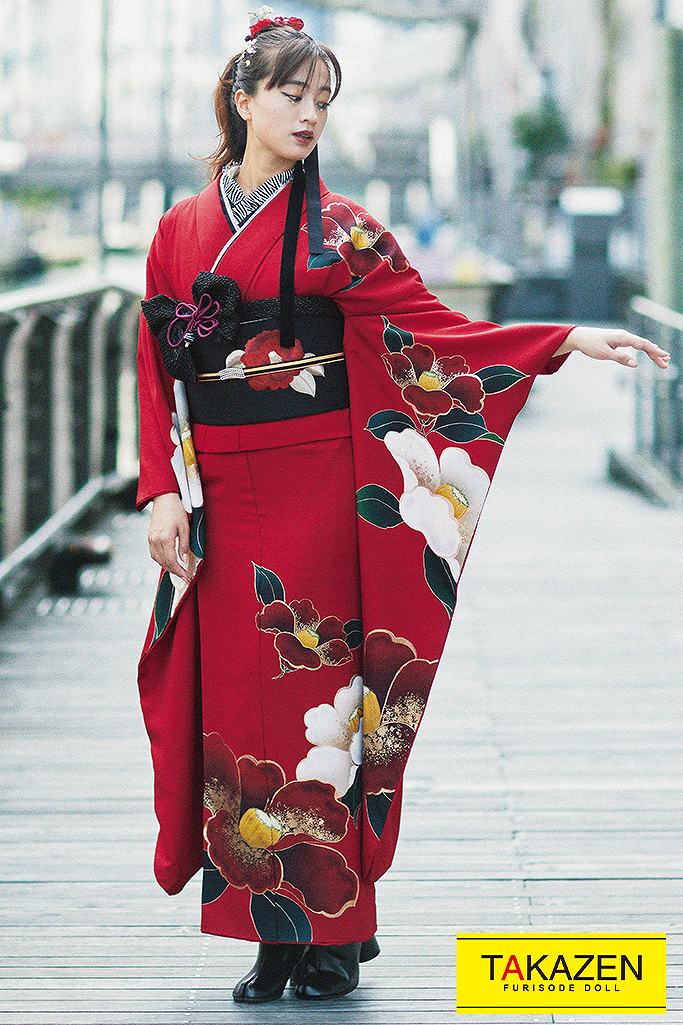 振袖 白色・レトロモダン柄成人式振袖は林写真館