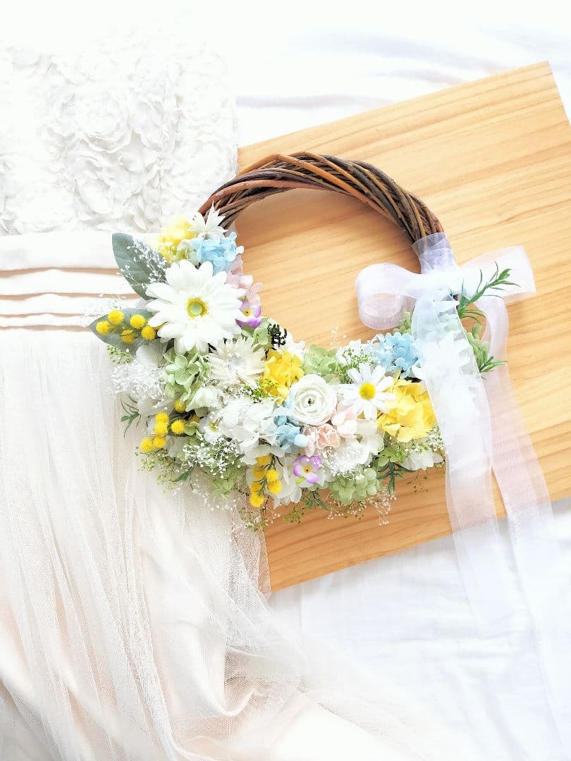 三日月リースブーケ手作り教室ウェディングブーケ倶楽部@大阪造花の手作りブーケレッスン専門店