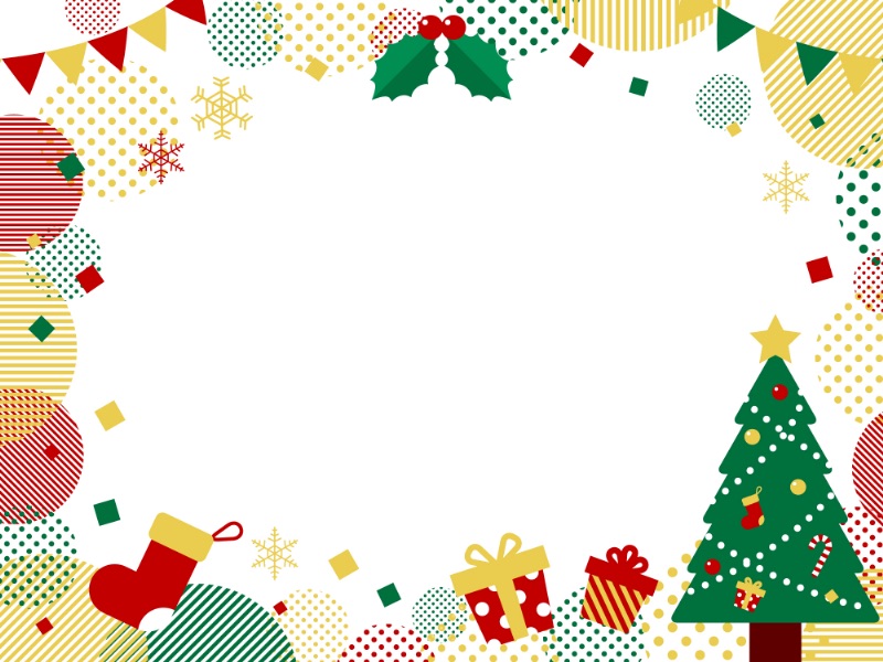 クリスマス背景ブルー：イラスト無料