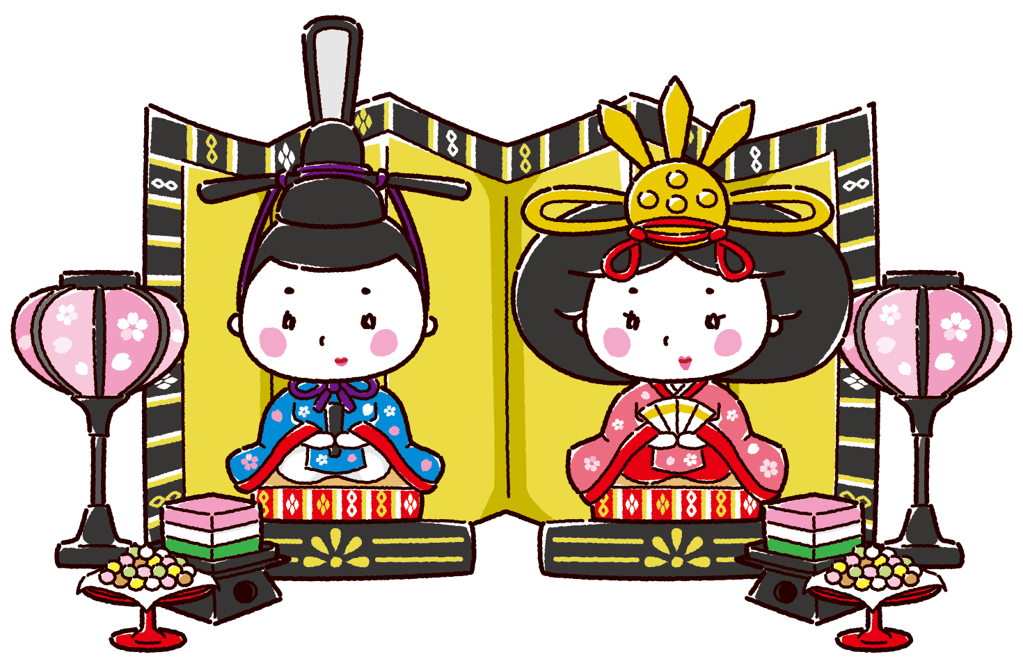 ひな人形のイラスト商用可・フリーイラスト素材ソコスト