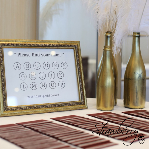 席次表のかわりにシンプル海外風シーティングチャート│ウェディング 結婚式