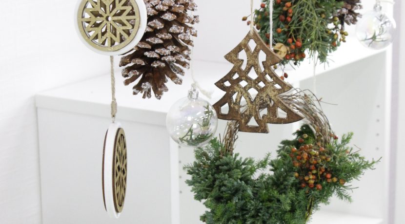 冬のモビール ❤︎クリスマス オーナメントと雪の結晶❤︎ ハンドメイド インテリア