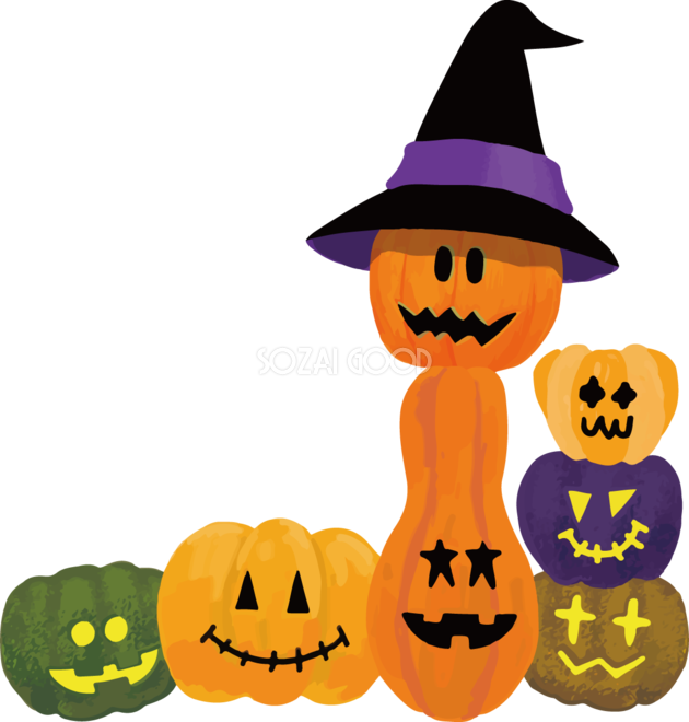 ハロウィン・かぼちゃの無料イラスト１商用可のイラスト素材集 – フリー素材BEZYBOX