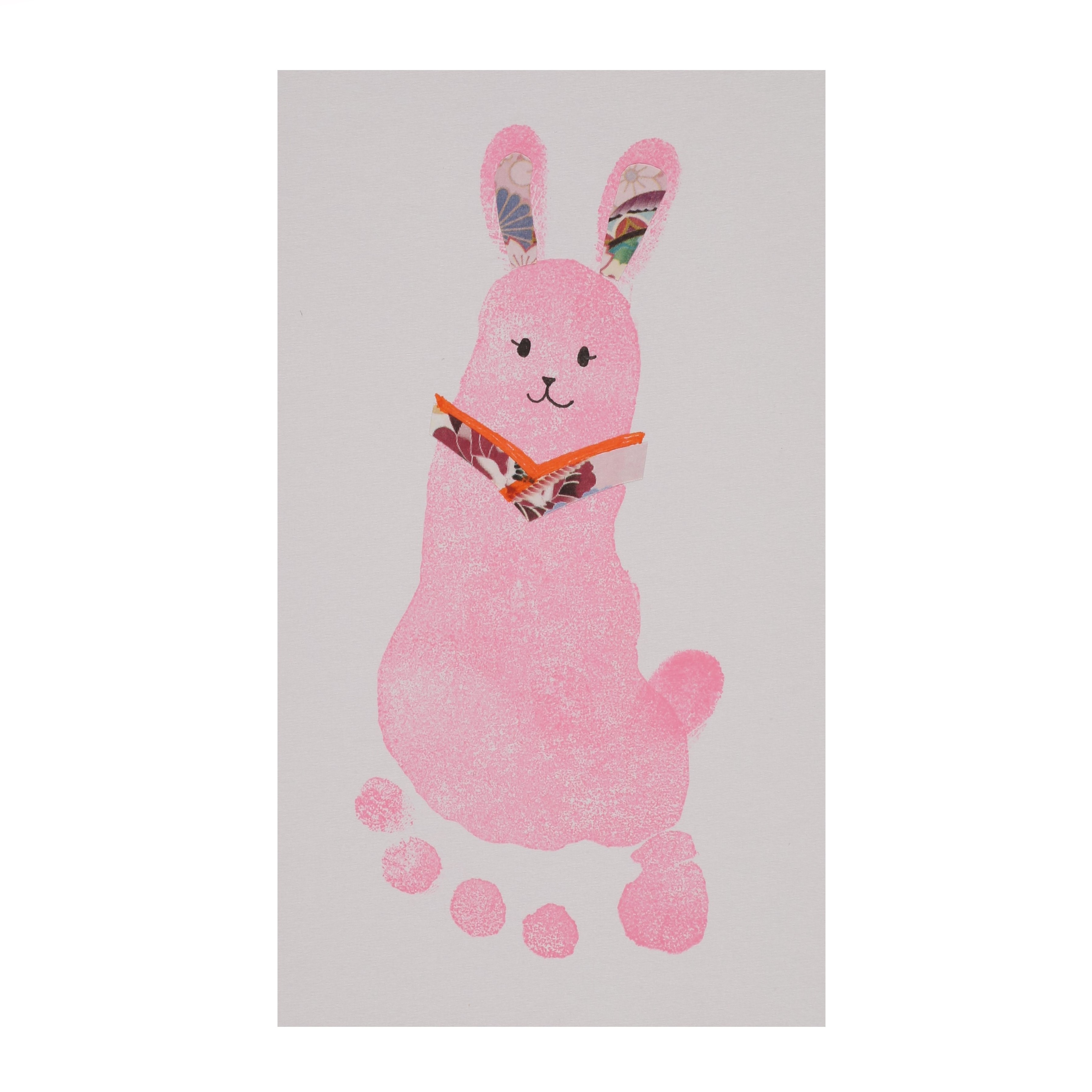 解説 卯年の年賀状🐰綿棒で簡単な梅❁ 富士山・ウサギの描き方手手描きイラストの描き方2023年干支の絵手紙