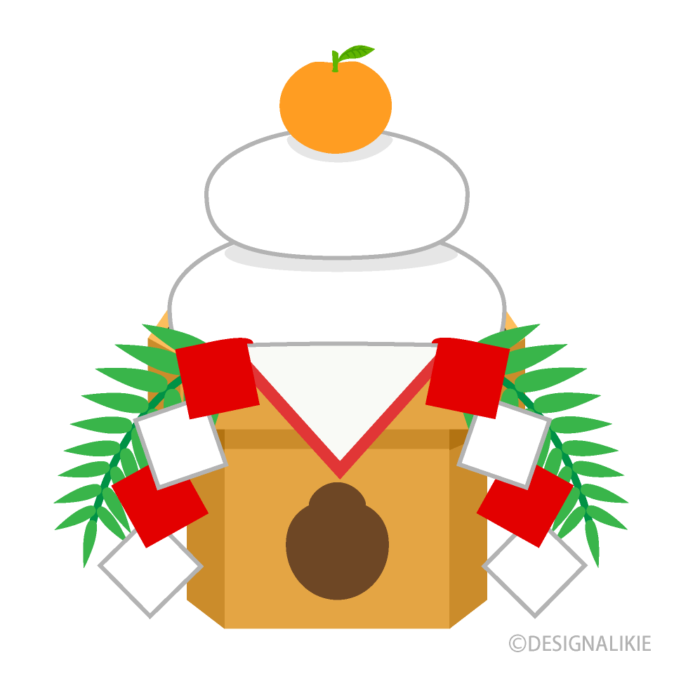 シンプルな鏡餅イラストのフリー素材イラストイメージ