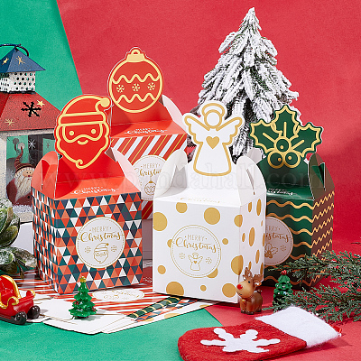 JJZXD 5ピースの光沢のある特別なクラフト紙ギフトラッピングボックスクリスマス誕生日手作り DIY.スクラップブッキング装飾折り紙プレゼントボックス 作り方 箱㉔ 大切な人への贈り物