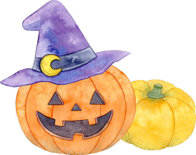 ハロウィンのかわいいイラスト カボチャ・シルエット6カット- イラストくん