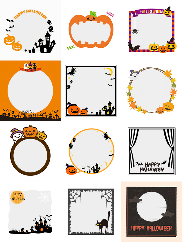 商用利用可 ハロウィンのフレームイラスト15選！かぼちゃやおばけおかしなどもPyontakku DesignNote ピョンタックデザインノート