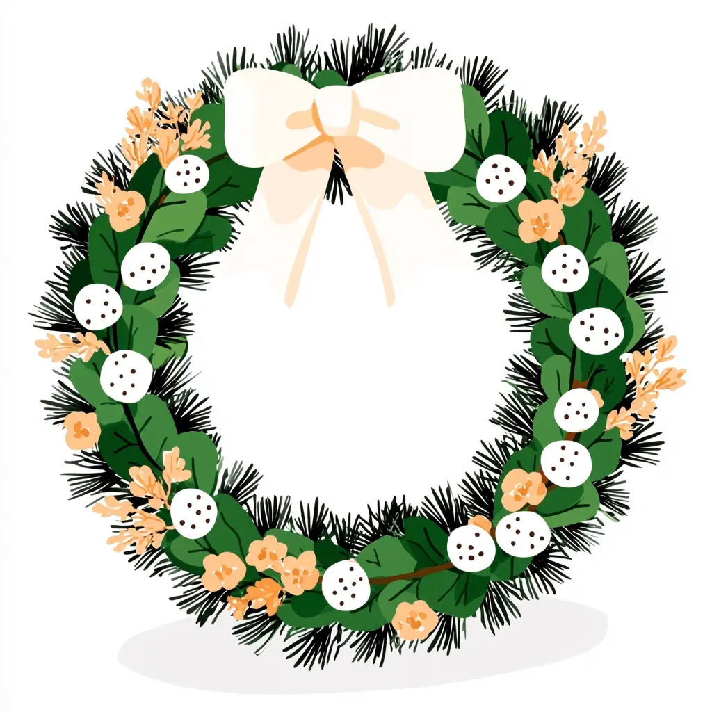 クリスマスリース手描きイラスト イラストAI 無料ダウンロード - Pikbest