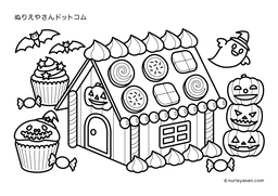 ハロウィンバス」の塗り絵 - ぬりえやさんドットコム