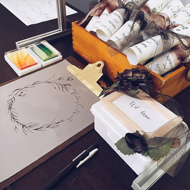 インパクト大！写真入り ウェルカムボード を寄せ書きボードにチェンジ♪結婚準備応援ブログ ウェディングアイテムファルベ