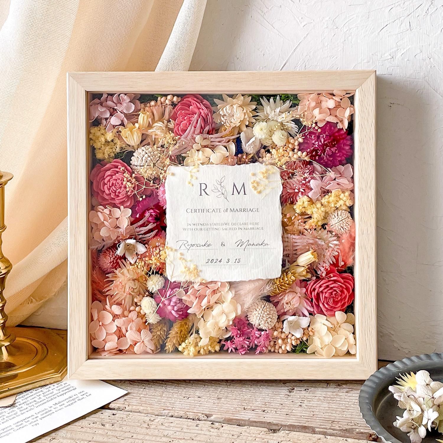 さお様専用✨ドライフラワー結婚証明書♡結婚式ウェルカムスペースまとめ
