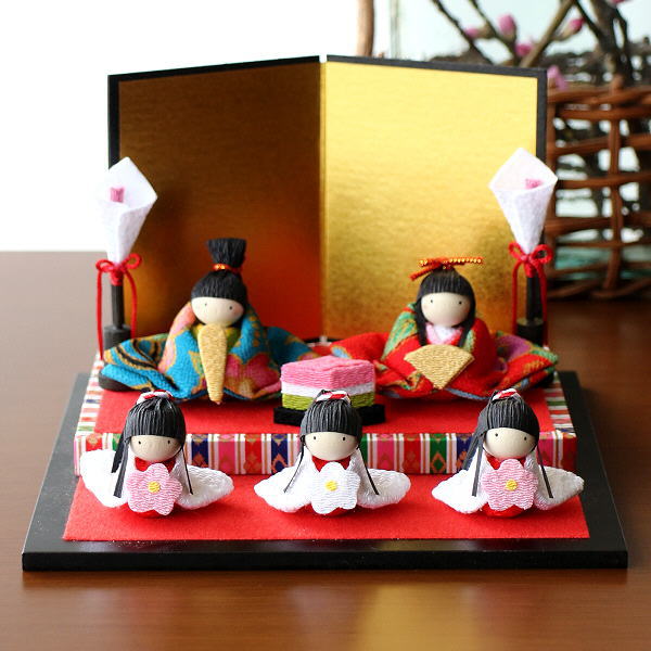 亜加莉 あかり 雛70cmピンク色 桃色で春を感じる収納式三段飾り雛飾り収納飾り五人飾り今どきのおしゃれなお顔 雛人形 ひな人形おひなさまかわいいお雛様