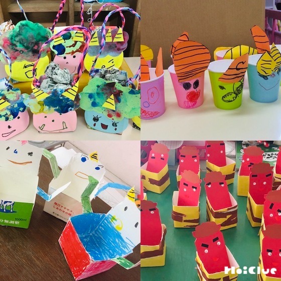 ３・４・５歳向け 紙コップ＆ソフトポールの豆入れ世界文化ワンダ