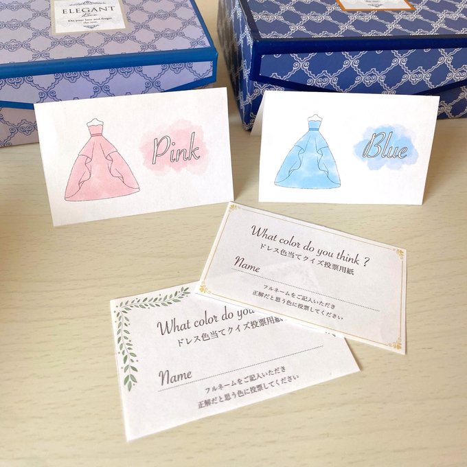 結婚式 ドレスの色当てクイズに使うものをDIYしてみた！ Canvaファルベ- min Life