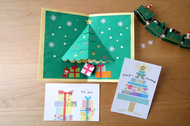 手作りクリスマスカード Handmade Christmas Card : お茶の時間にしましょうか－キャロ＆ローラのちいさなまいにち－Caroline & Laura's tea break