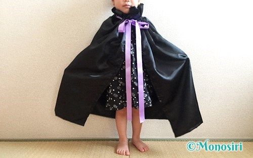 ドラキュラマント100均材料３つで簡単DIY 製作30分！こどものハロウィン衣装手作り💖 - kuchakunのブログ：注文住宅と庭と家族の育児記録
