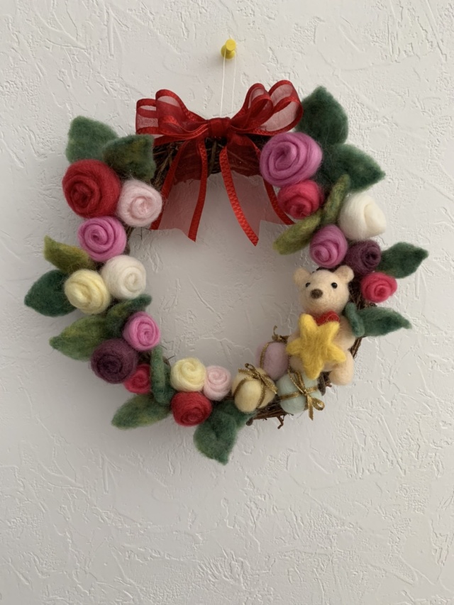 ハンドメイド☆フェルト☆クリスマス☆フレーム飾り③☆リース☆ツリー クラフト・布製品