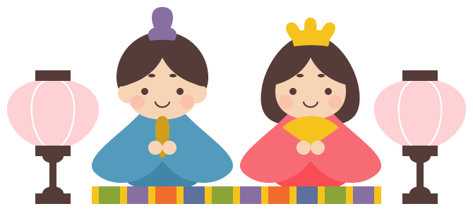 ひな祭り・かわいいお雛さま・お内裏様のイラスト02イラスト無料・かわいいテンプレート