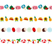 かわいい夏のライン飾り罫線イラスト無料フリー素材 - フリーランスWebデザイナーのリアル