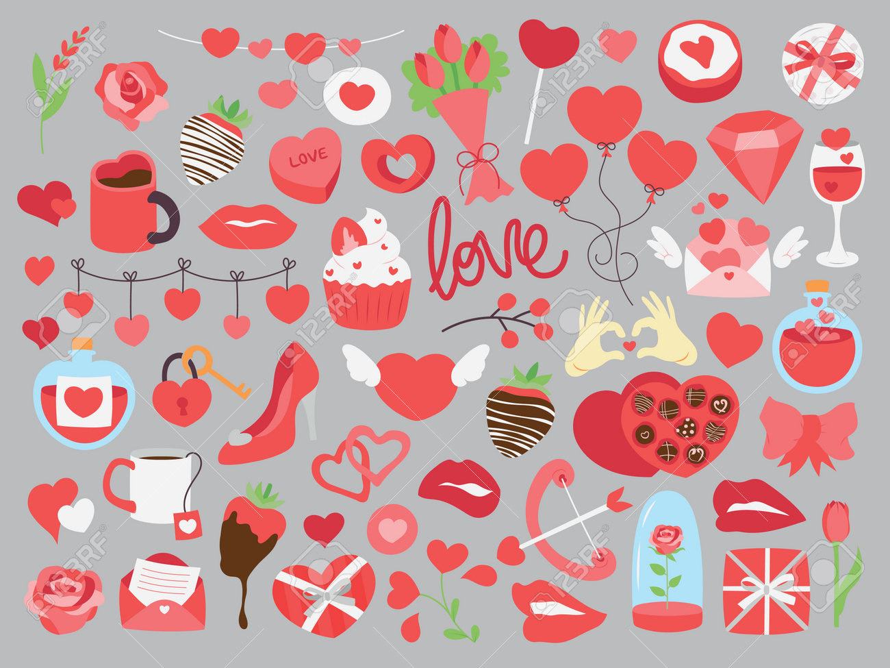 バレンタイン・ハートとうさぎのフリーイラストフリーイラストIroFuri・いろふり